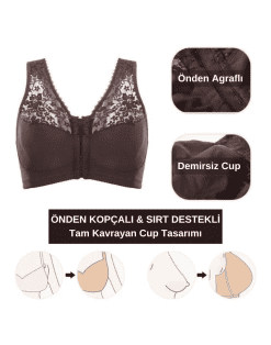 Önden Kopçalı Dantelli