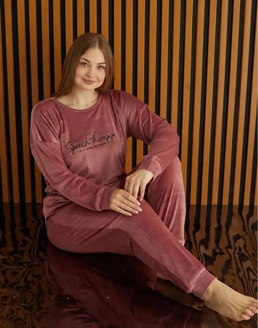 Fransiz Kadife Pijama Takımı Battal