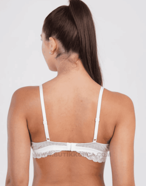 Alternative view of Pamuklu Dantel Detaylı Günlük Konfor Sütyen Süngersiz Desteksiz Ekru