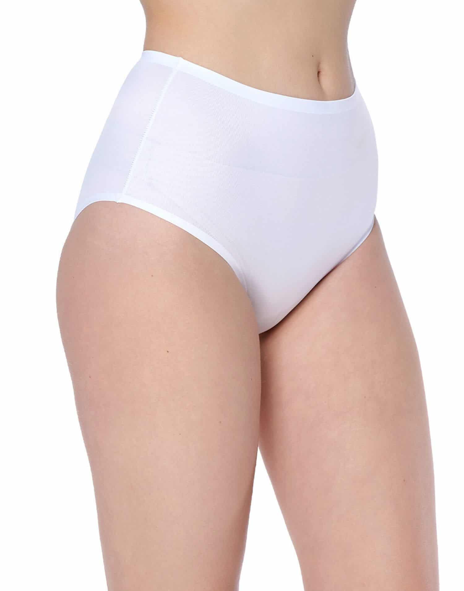 Yüksek Bel Lazer Kesim Külot Beyaz