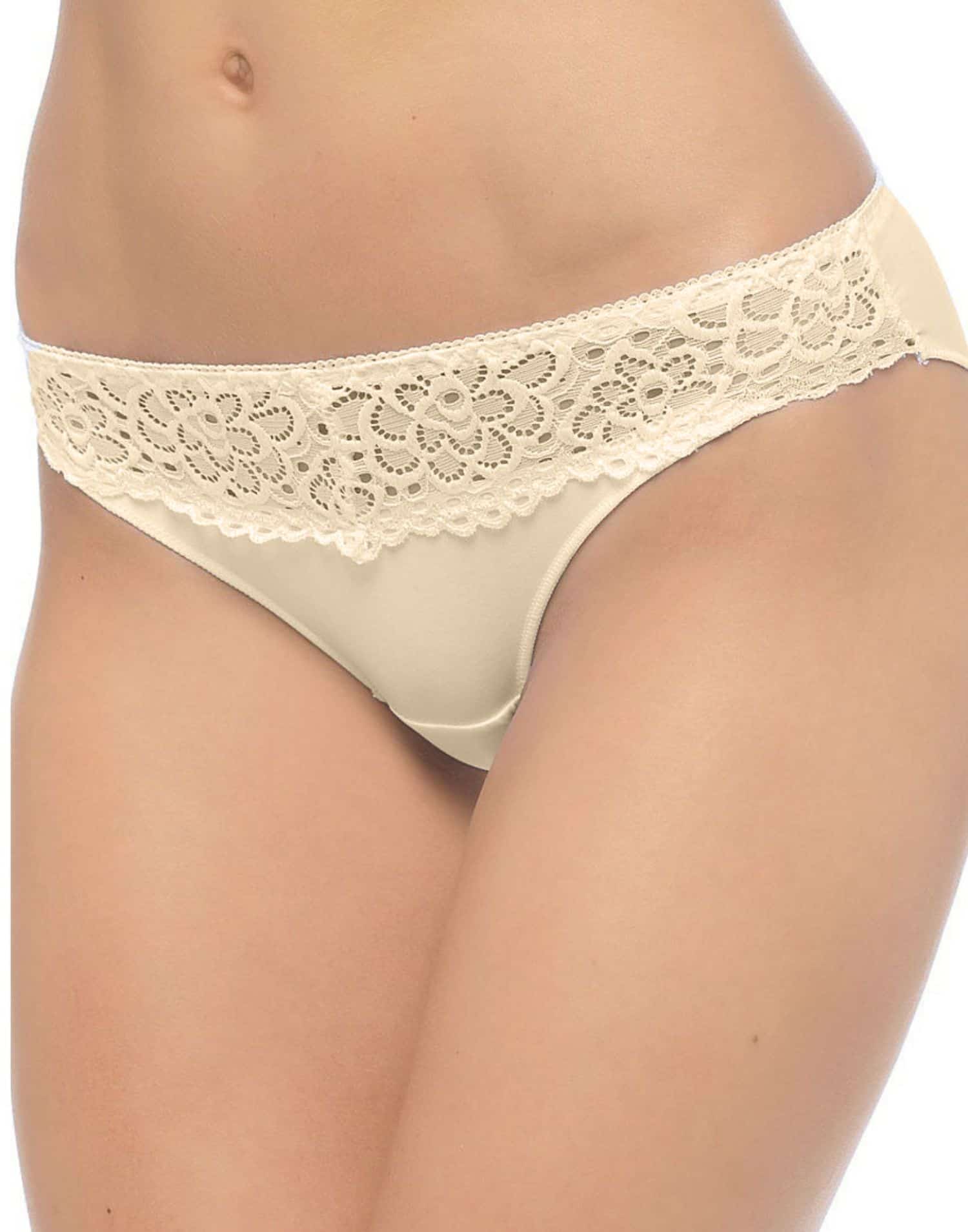 Toparlayıcı Külot Micro Kumaş Dantel Detaylı Ten