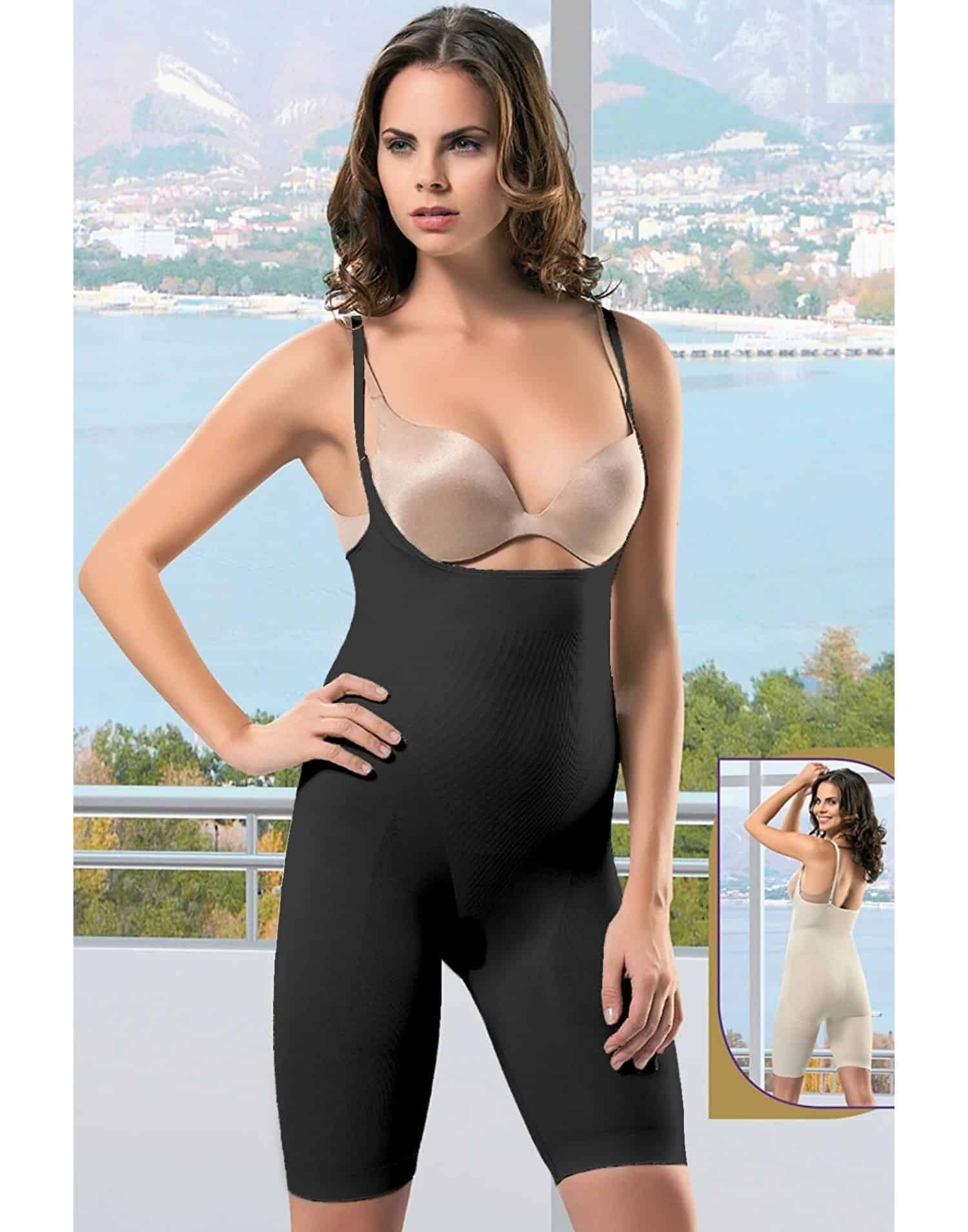 Göğüs Altı Tam Boy Korse Ayarlanabilir Askılı Siyah