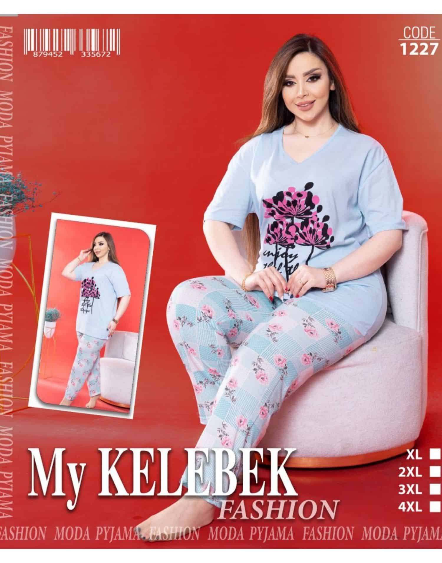 Pijama Takımı Penye Kısa Kol Büyük Beden Baskılı-2