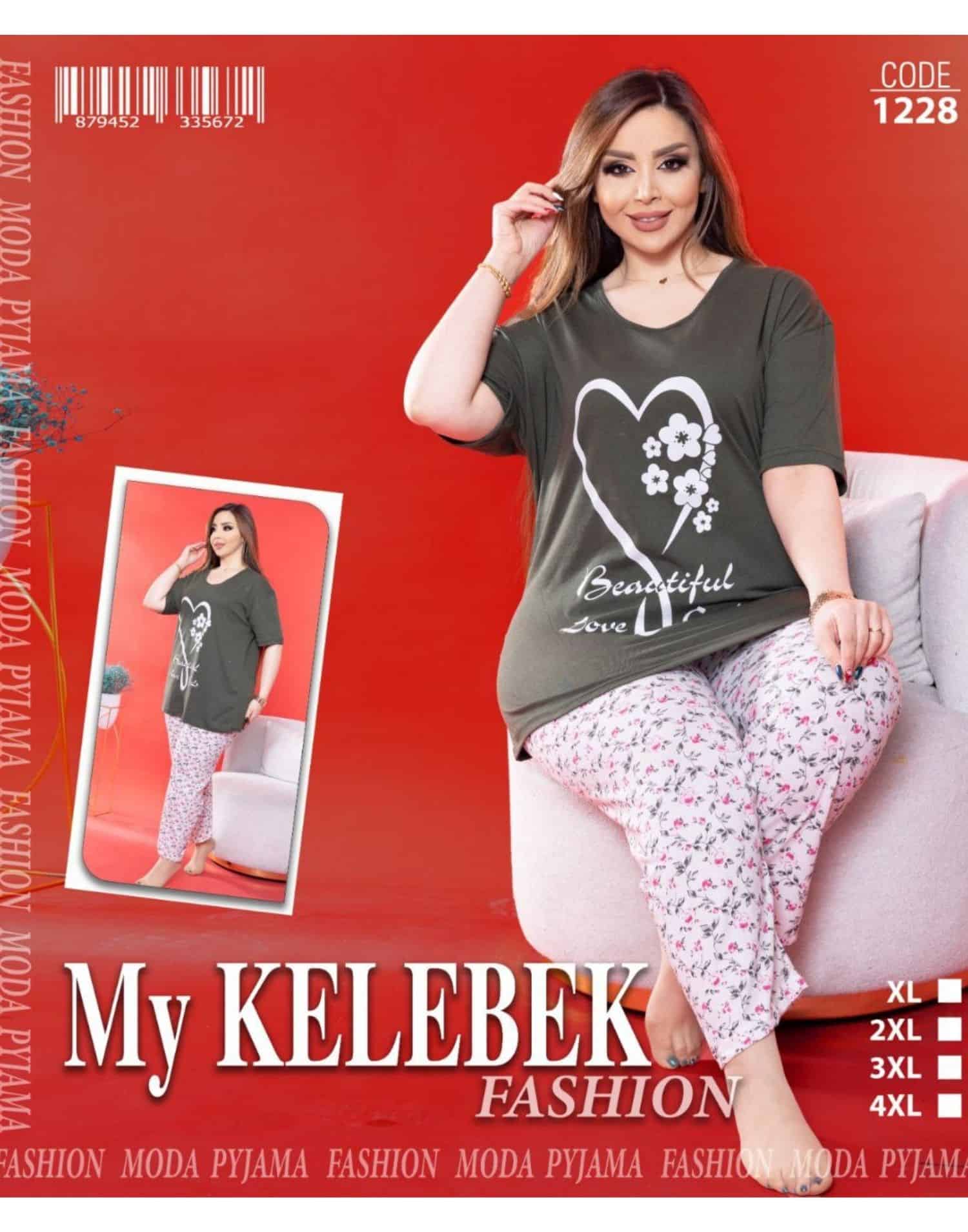 Pijama Takımı Penye Kısa Kol Büyük Beden Baskılı-3