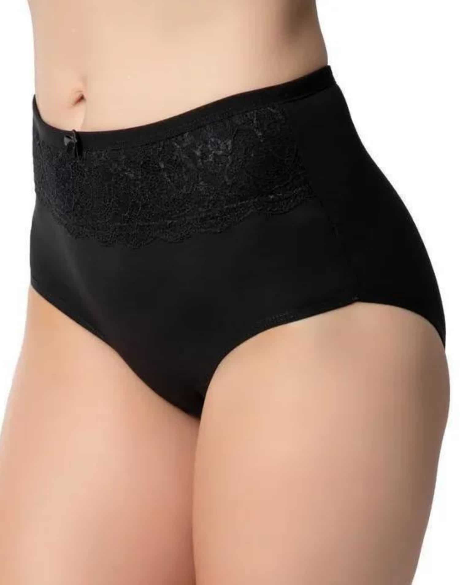 Yüksek Bel Toparlayıcı Külot Korsajlı Siyah