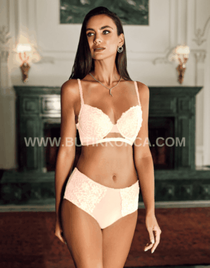 Dantelli Sütyen Takımı Micro Kumaş Ekru