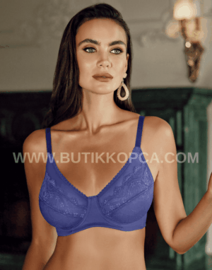 İşlemeli Minimizer Sütyen Koyu Mavi