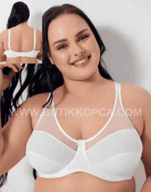 Dikleştirici Cup Dikişli Toparlayıcı Sütyen Süngersiz Beyaz