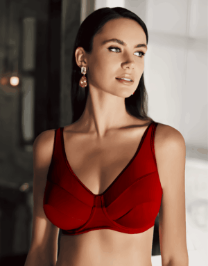 Alternative view of Tüllü Toparlayıcı/Küçültücü Sütyen Bordo