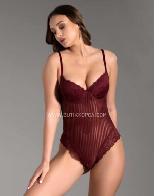 Yarım Destekli Body Suit Bordo 5075