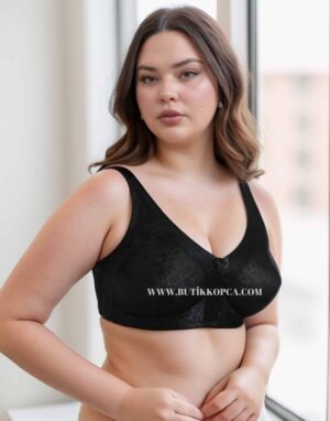 Minimizer Toparlayıcı Desenli Sıkı Kumaş Balensiz Siyah