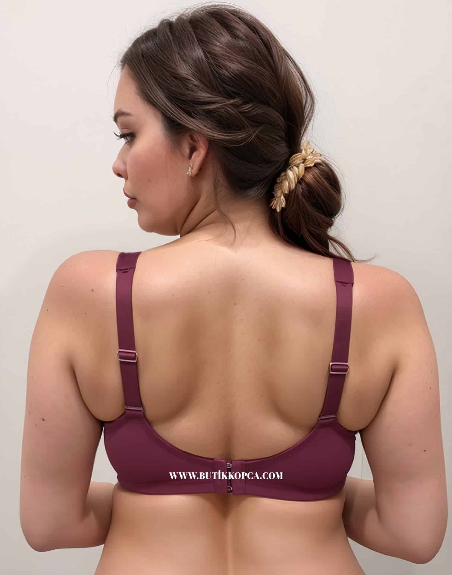 Silikon Yastık Askılı Minimizer Medikal Sütyen Bordo (Balenli & Balensiz) - Görsel 6