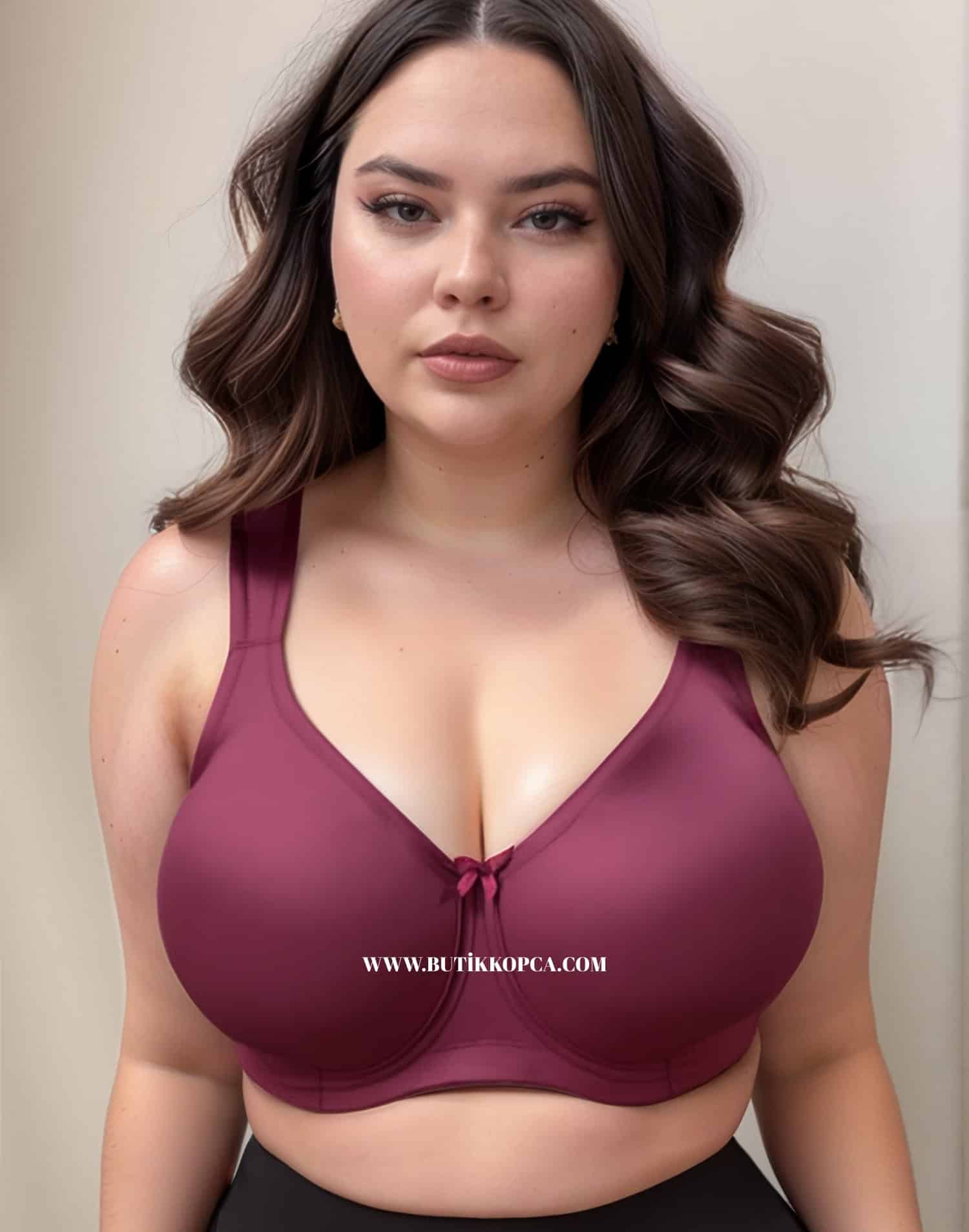 Silikon Yastık Askılı Minimizer Medikal Sütyen Bordo (Balenli & Balensiz) - Görsel 3