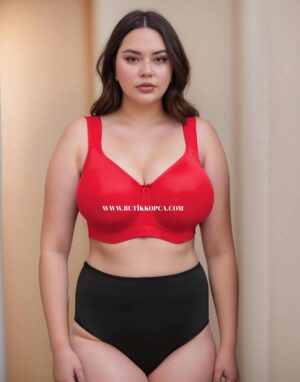 Alternative view of Silikon Yastık Askılı Minimizer Medikal Sütyen Kırmızı (Balenli & Balensiz)