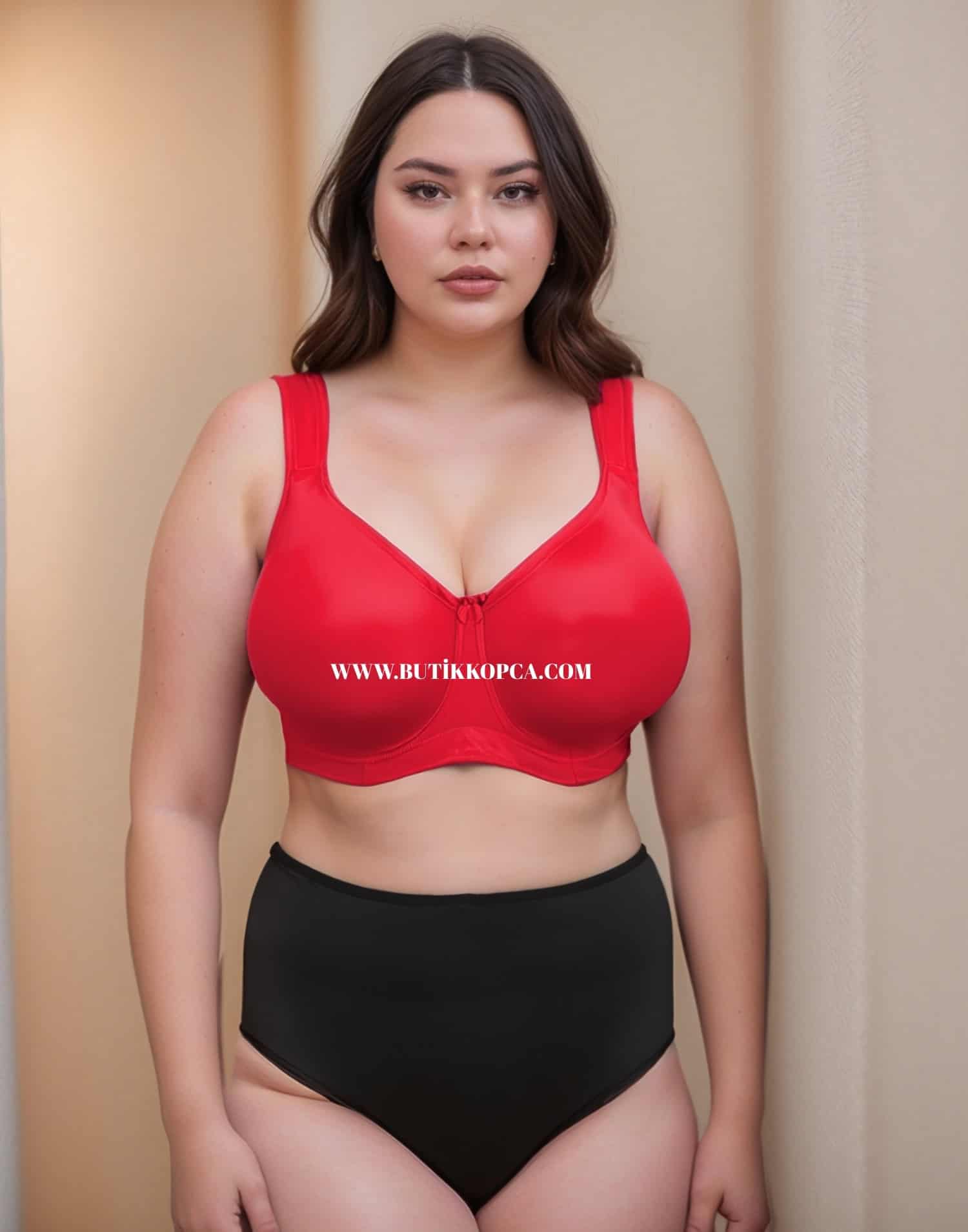 Silikon Yastık Askılı Minimizer Medikal Sütyen Kırmızı (Balenli & Balensiz) - Görsel 2