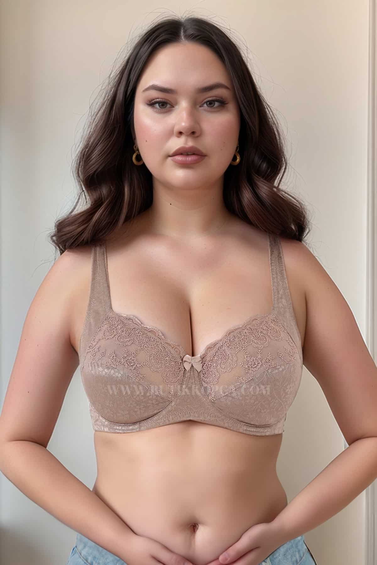 Çiçek Desenli Toparlayıcı Minimizer Sütyen Balenli Kahverengi - Görsel 3