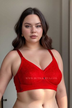 Alternative view of Muhteşem Balensiz Süngersiz 2 Beden İncelten Sırt ve Göğüs Şekillendirici Kırmızı