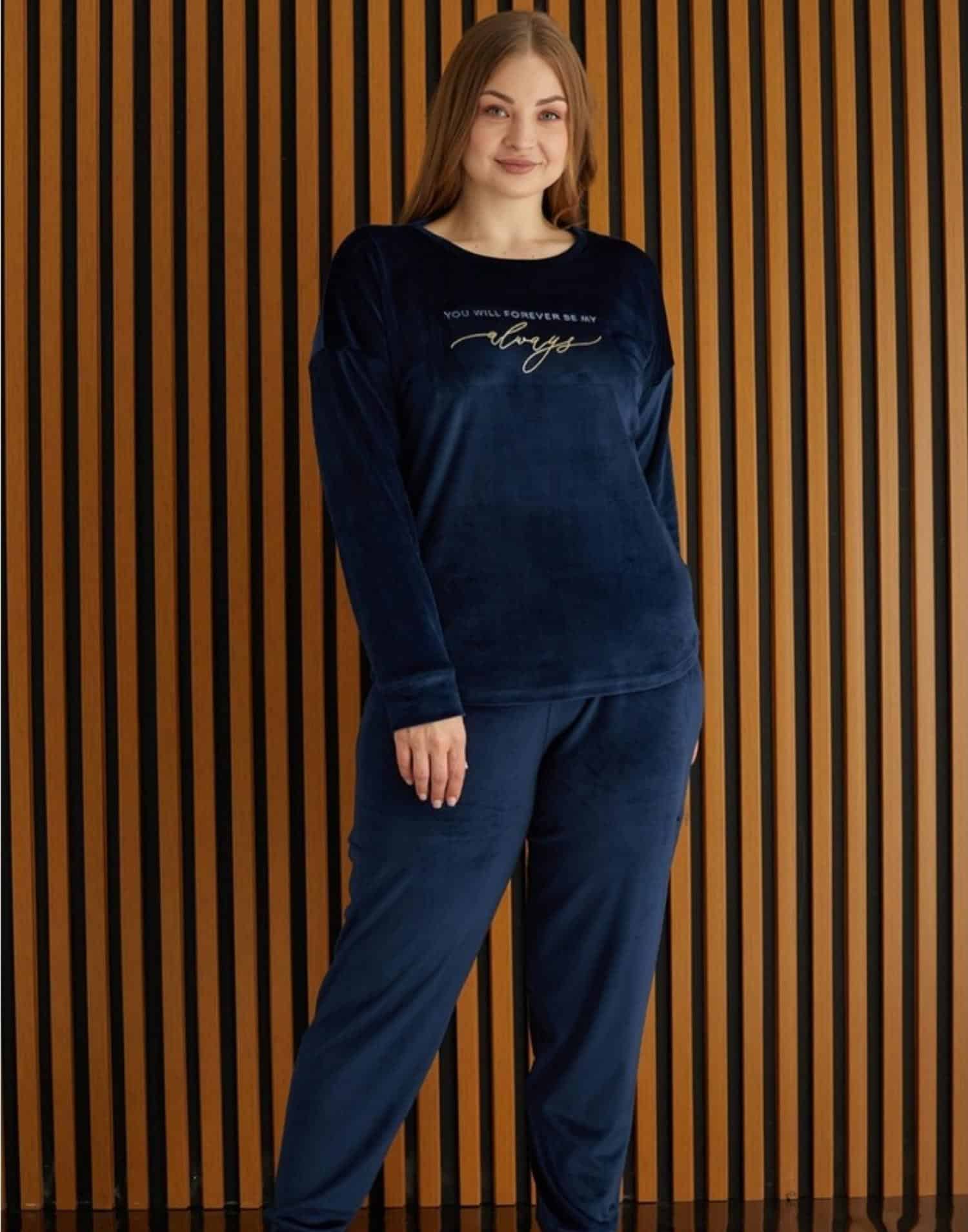 Fransız Kadife Pijama Takımı Battal 4220-35 - Görsel 2