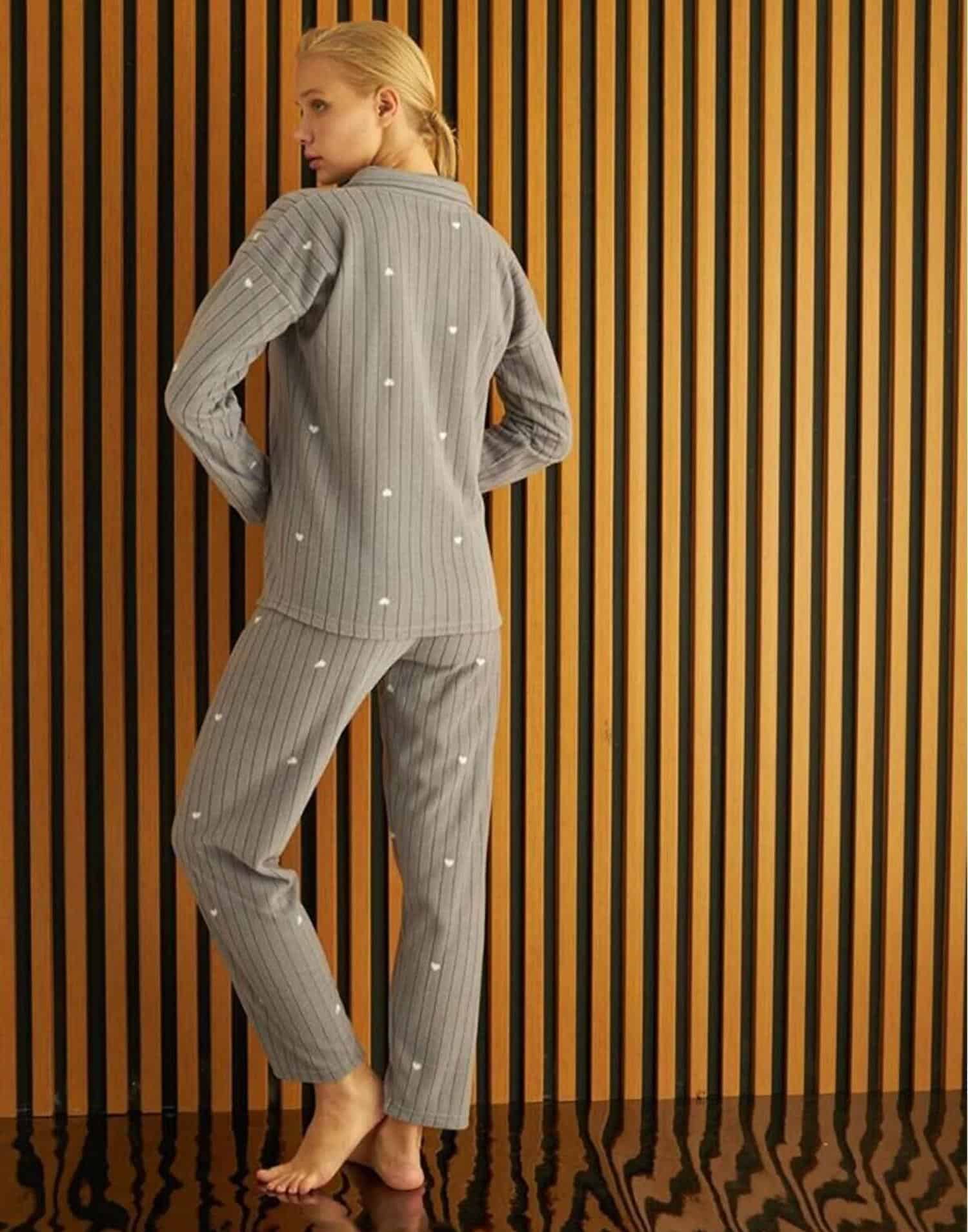 Polar Fitilli Önden Düğmeli Pijama Takımı 5615-25 - Görsel 2