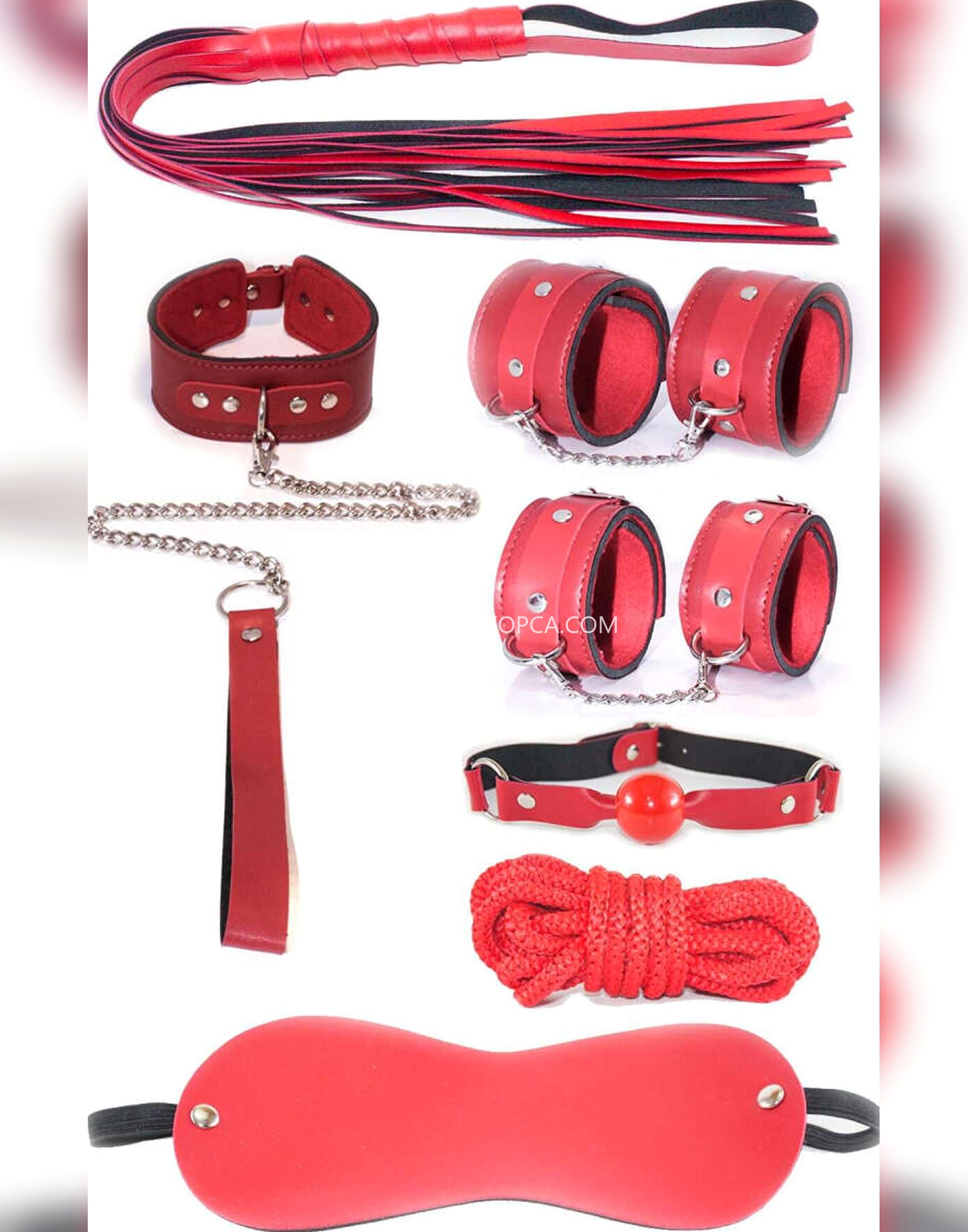 Fantezi 7 Parça Kırbaç-Kelepçe Seti