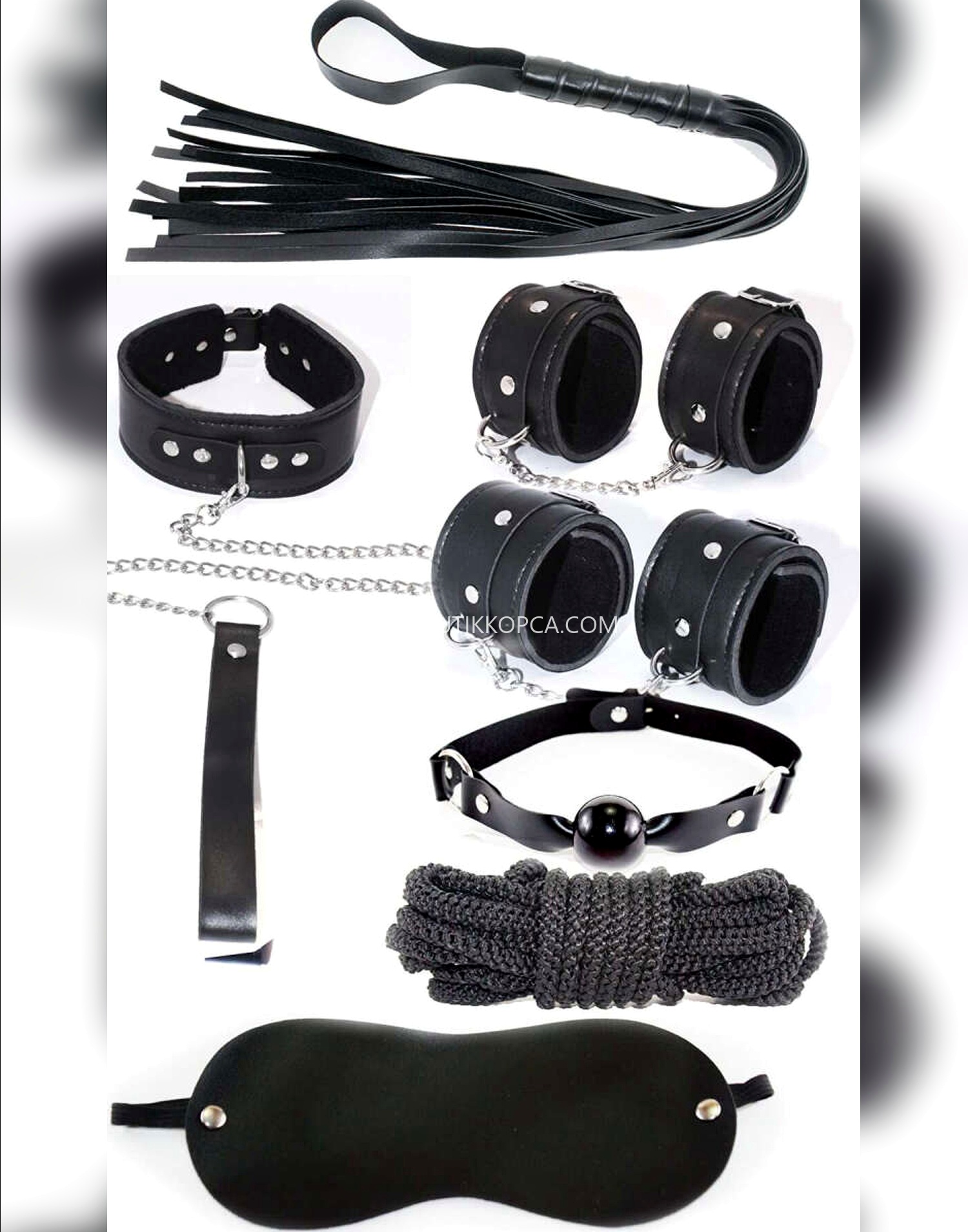 Fantezi 7 Parça Kırbaç-Kelepçe Seti - Görsel 3