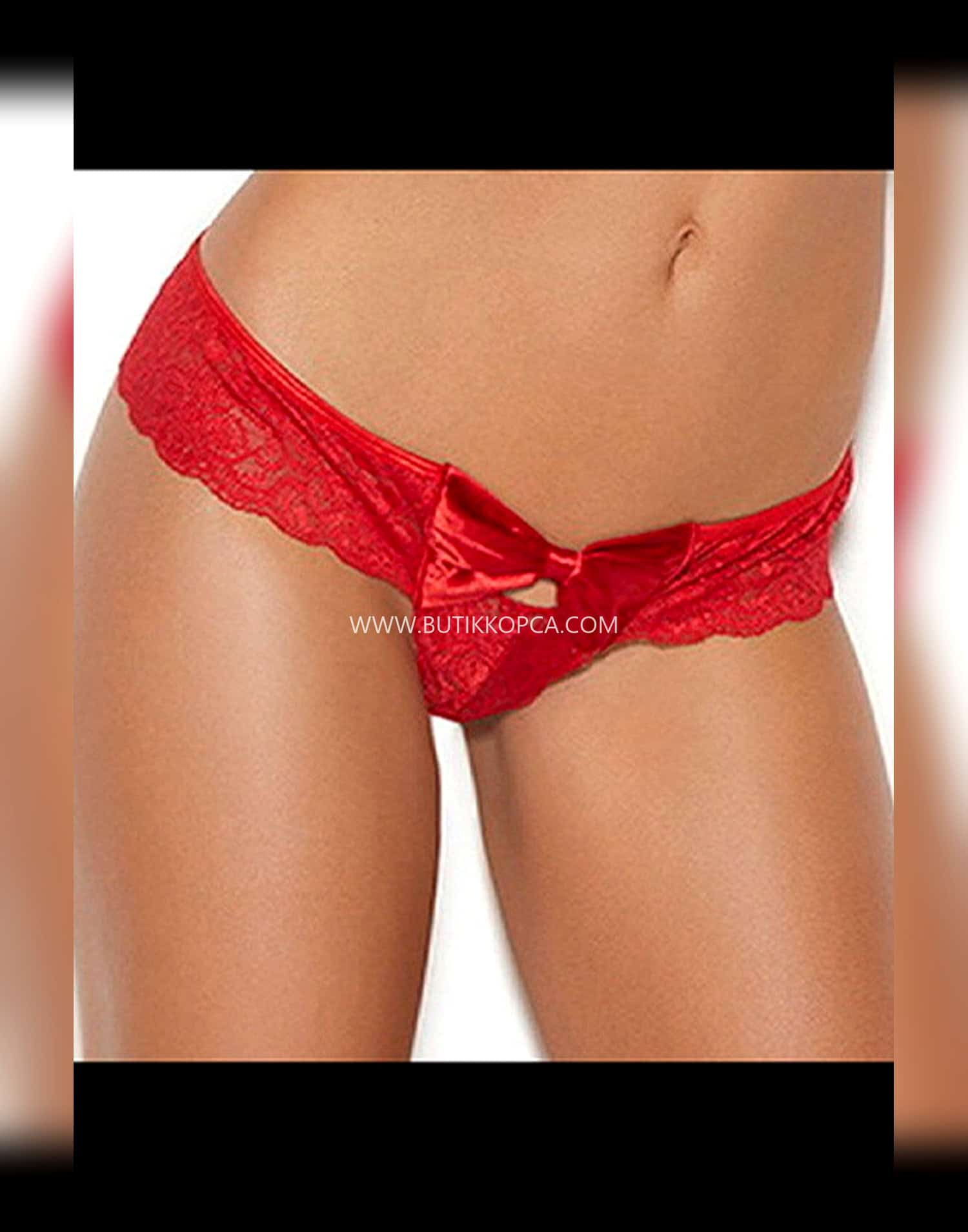 Kurdele Detaylı Fantezi Külot Kırmızı 126