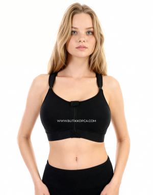 Alternative view of Önden Fermauarlı Pamuklu Toparlayıcı Minimizer Siyah