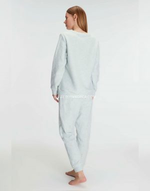 Alternative view of Uzun Kollu Polar Pijama Takımı – Yumuşak Dokulu, Sıcak Tutan Kışlık Takım Yeşil