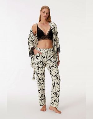 Sabahlık, Bralet ve Pantolon Takım Siyah