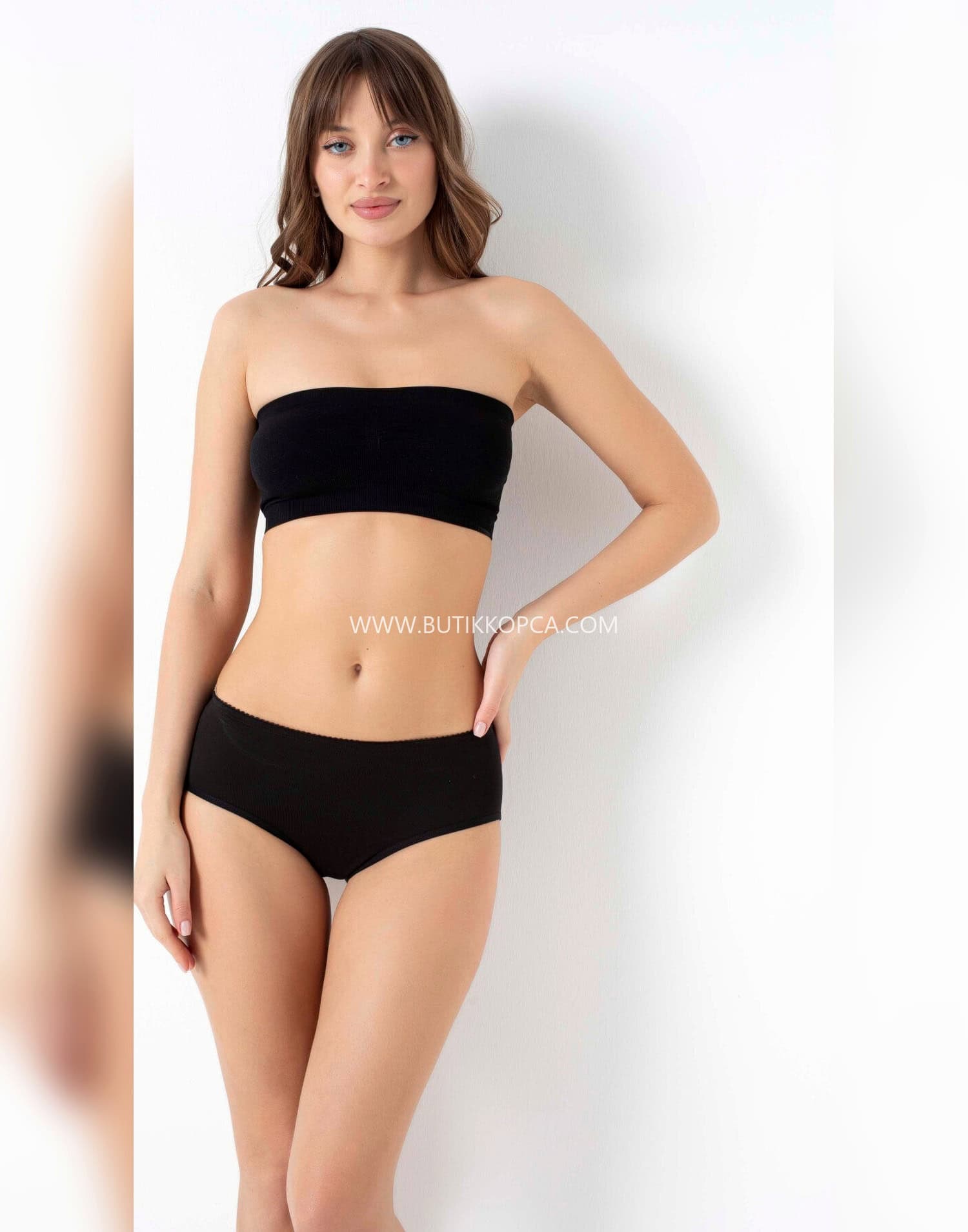Kalça Kaldıran Destekli Pop-Up Slip Siyah - Görsel 3