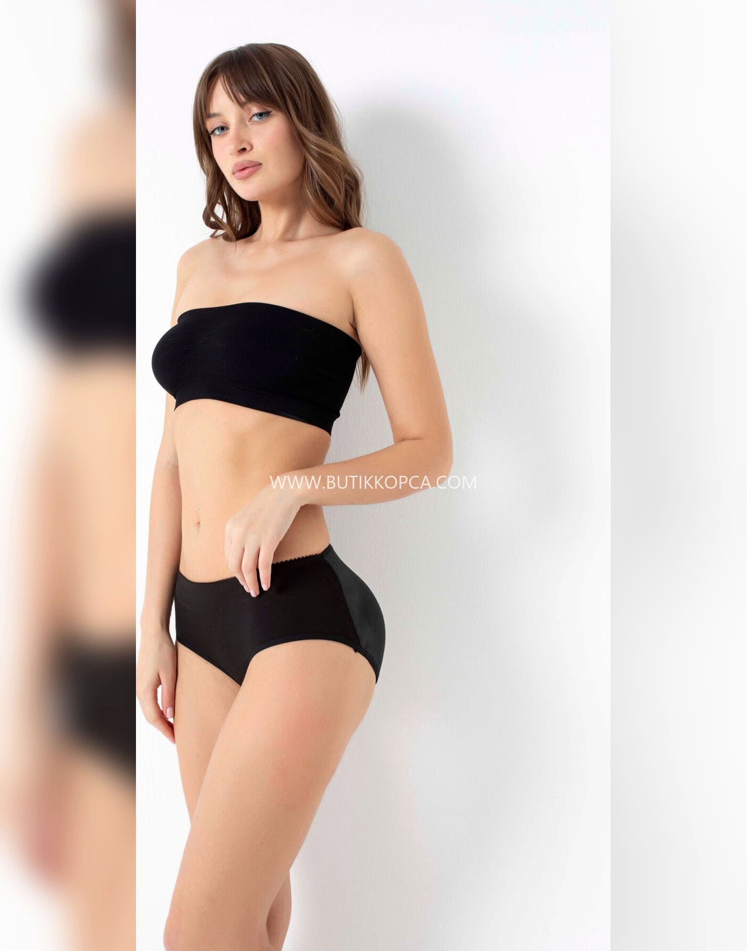 Kalça Kaldıran Destekli Pop-Up Slip Siyah - Görsel 4