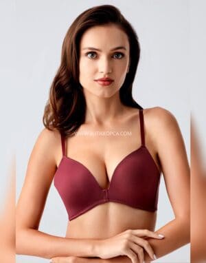 Balensiz Push Up Sütyen Bordo