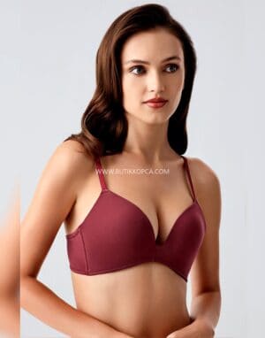 Alternative view of Balensiz Push Up Sütyen Bordo