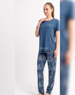 Alternative view of P.Viscon Kısa Kol Pijama Takım Koyu Gri