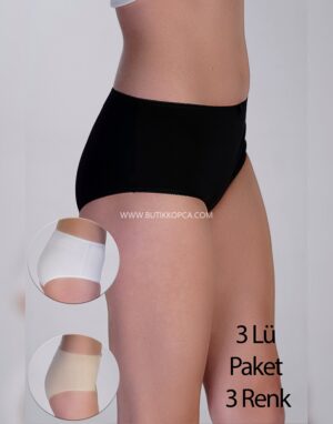 Alternative view of Bato Penye 3 lü Külot Siyah Beyaz Ten