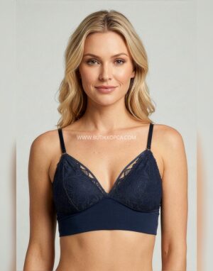 Kaplı Bralet Sütyen Lacivert