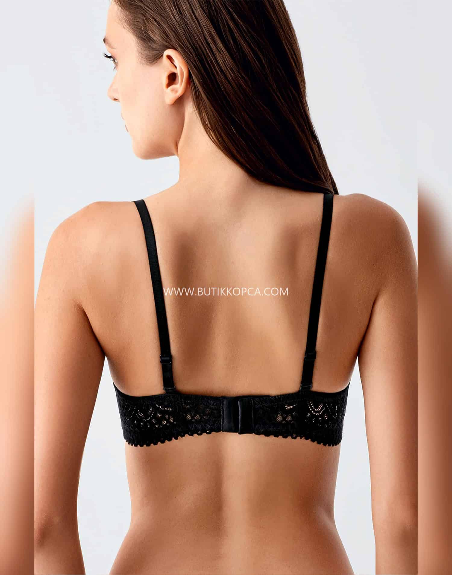 Push Up Dantel Detaylı Sütyen Siyah - Görsel 4