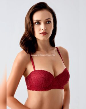 Alternative view of Push Up Dantel Detaylı Sütyen Bordo