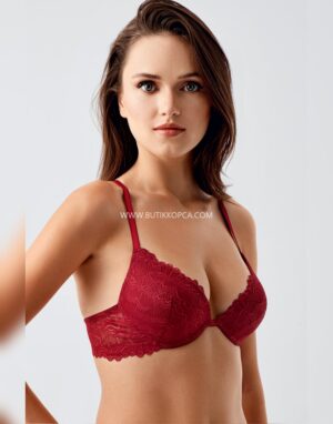 Alternative view of Push Up Dantel Detaylı Sütyen Bordo