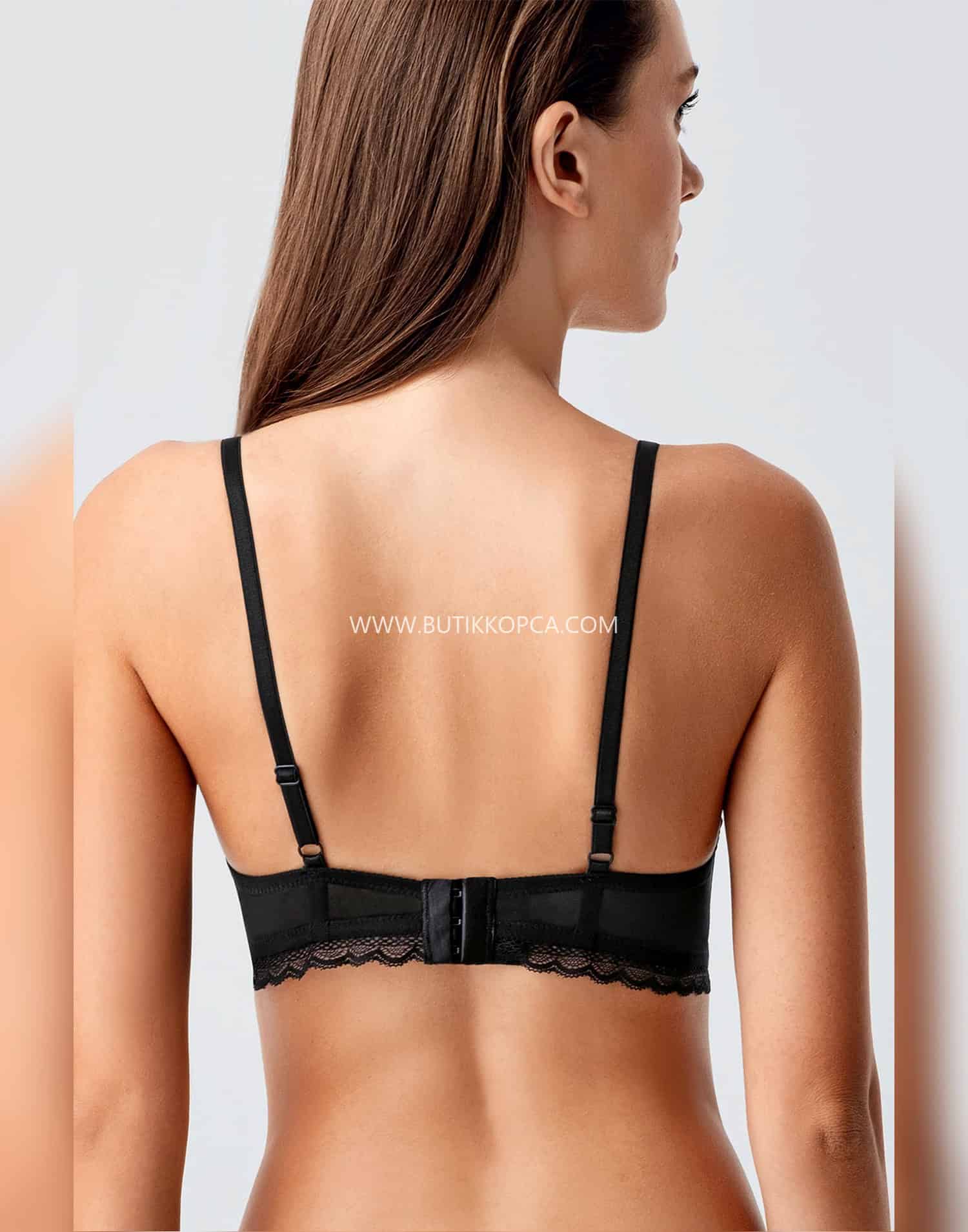 Push Up Dantel Detaylı Sütyen Siyah - Görsel 4