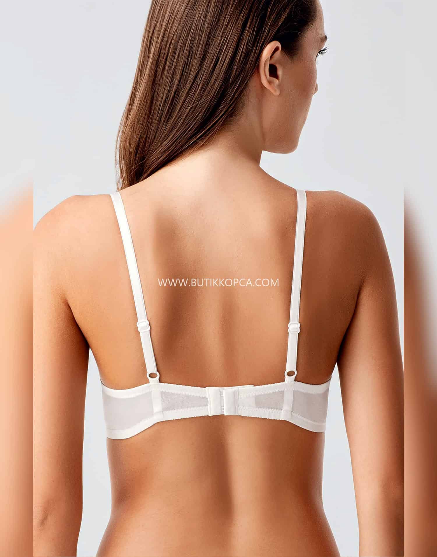Push Up Dantel Detaylı Sütyen Ekru - Görsel 4