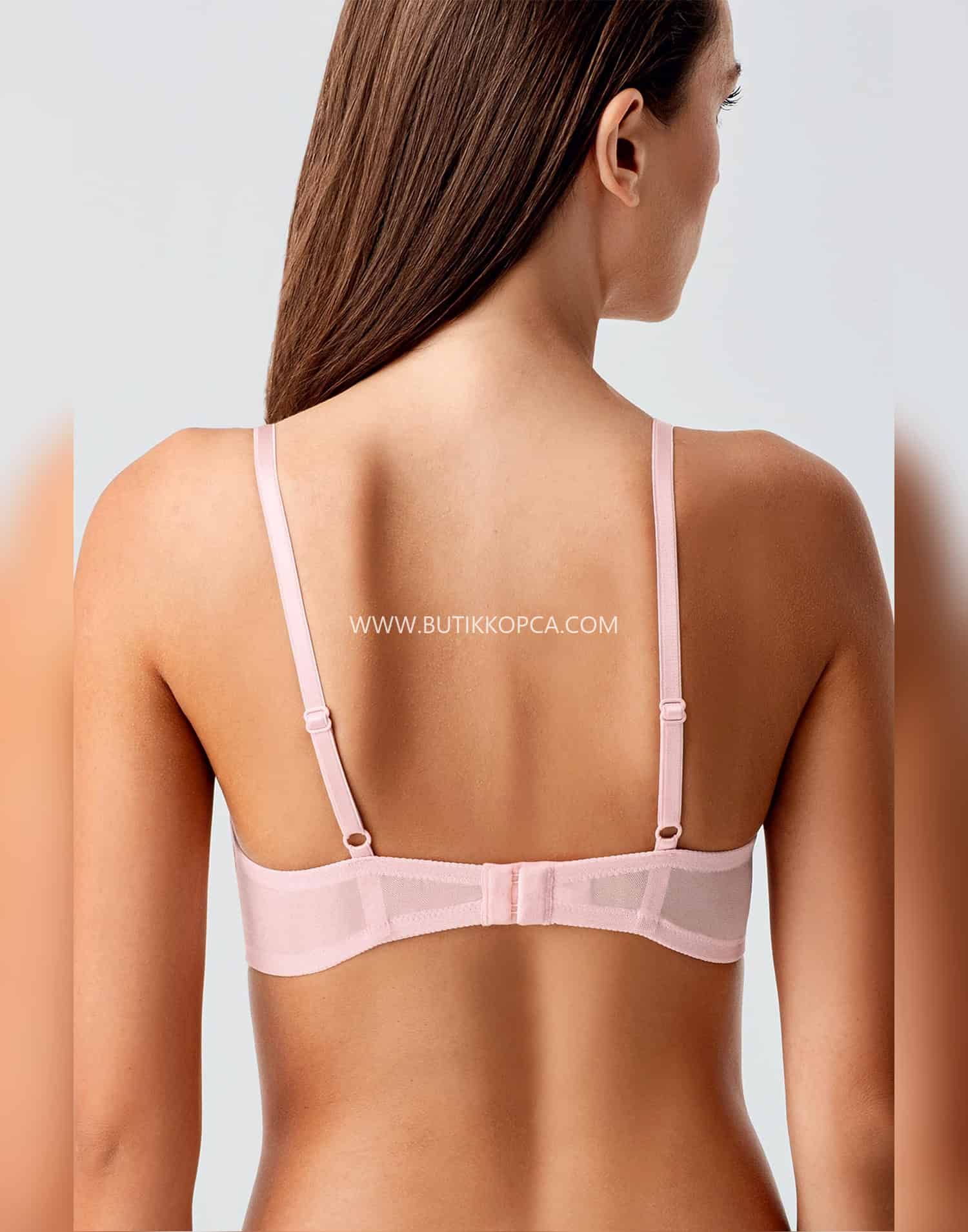 Push Up Dantel Detaylı Sütyen Pudra - Görsel 4