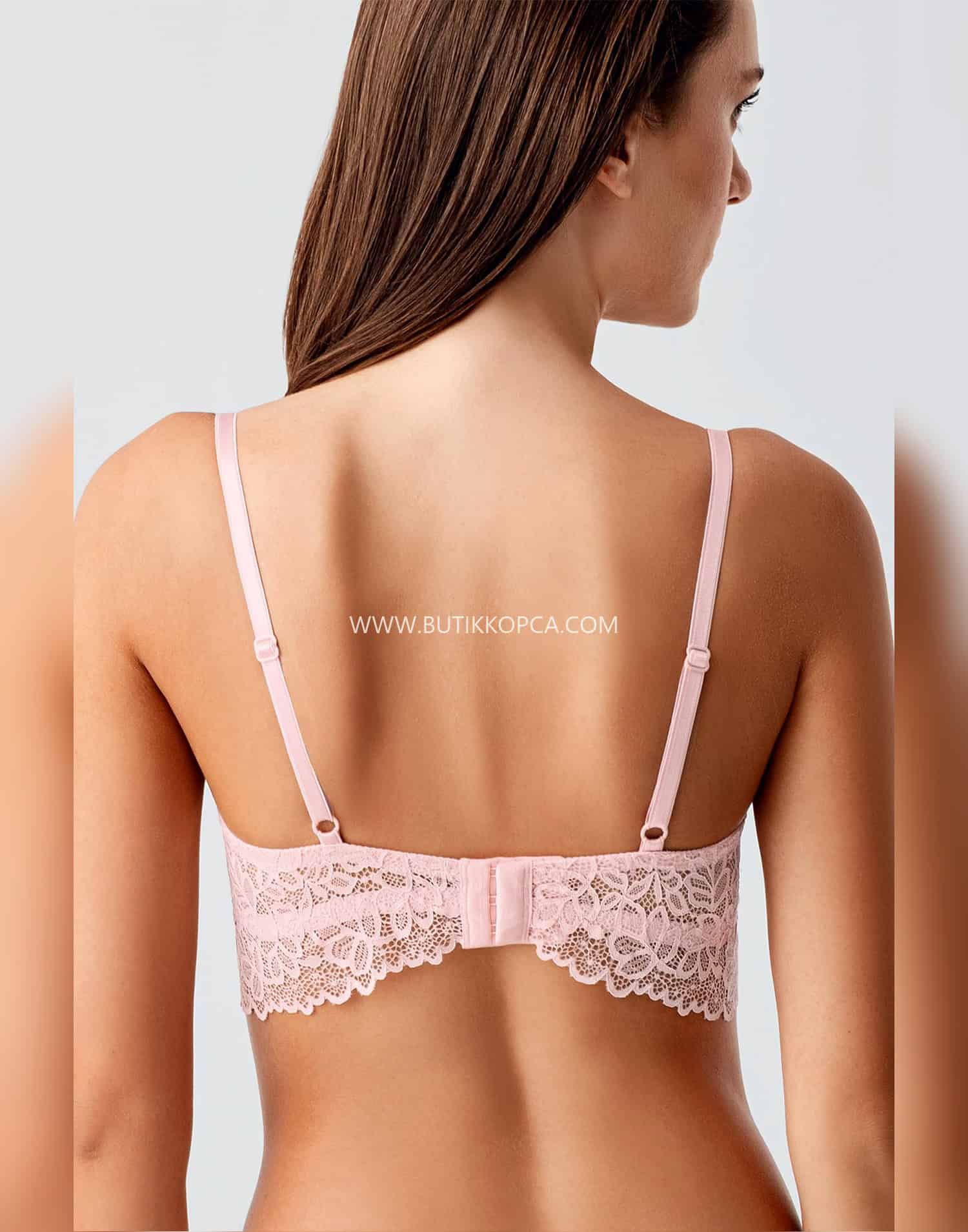Destekli Straplez Bralet Sütyen Pudra - Görsel 4