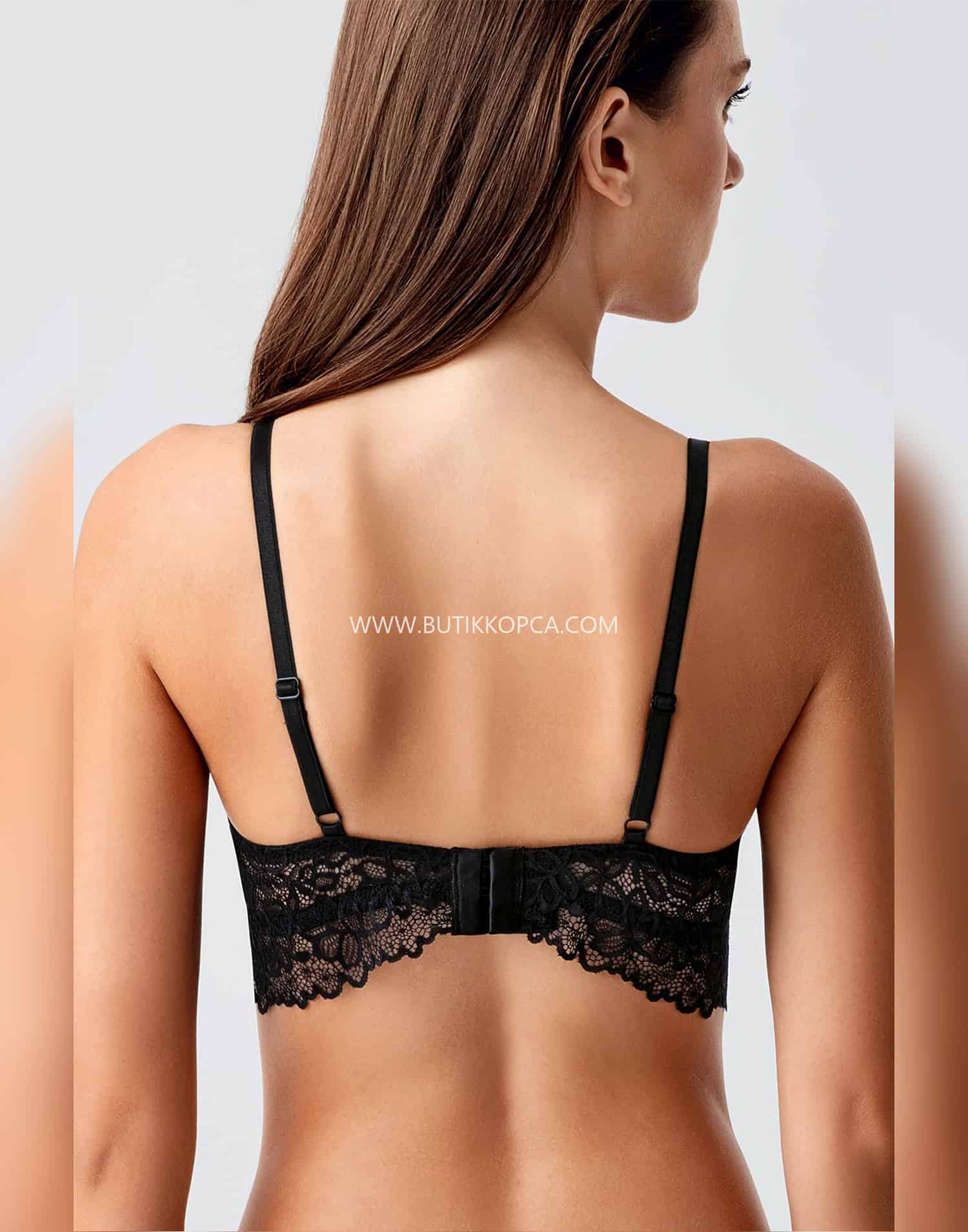 Destekli Straplez Bralet Sütyen Siyah - Görsel 4