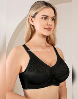 Balensiz Yarı Dantelli Süper Minimizer Toparlayıcı Sütyen Si̇yah