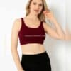 Halter Yaka Dikişsiz Sütyen Bordo