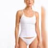 İnce Askılı Dikişsiz Fitilli Body Beyaz