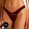 3'lü Lazer İz Yapmaz V Kesim Brazilian Külot Ten-bordo-cappuchino