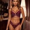 Çapraz Askılı Dantelli Push-up Sütyen Takımı Bordo
