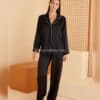 Saten Pijama Takımı Siyah
